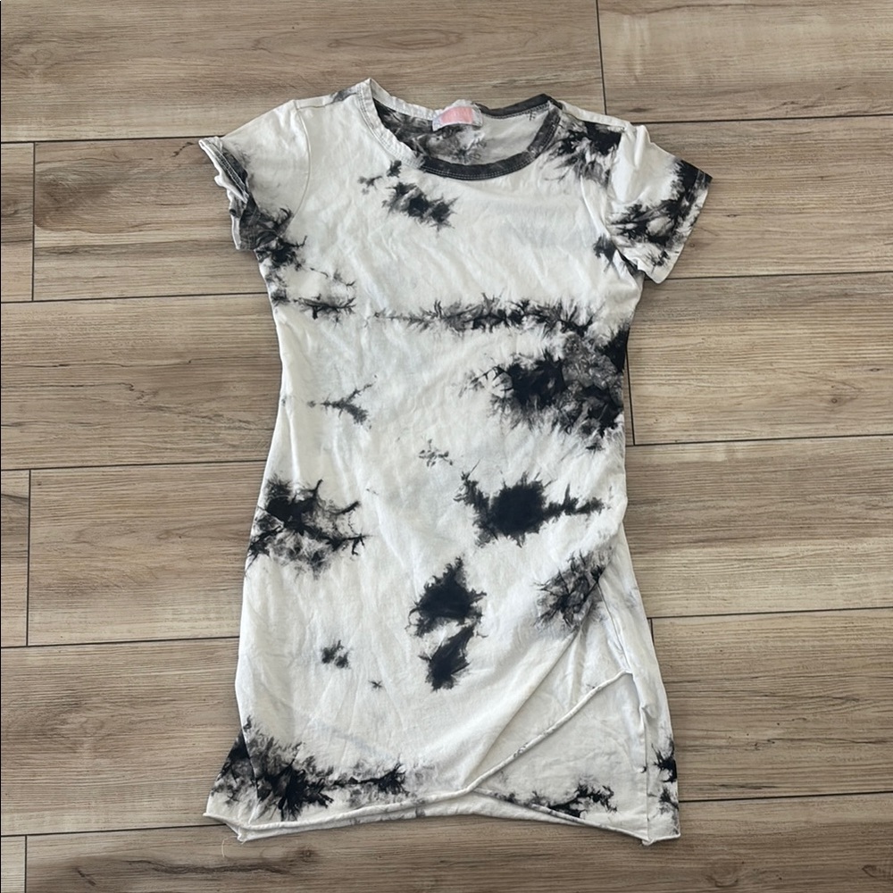 Tie-Dye Women's Dress - Black and White